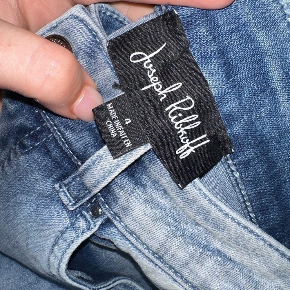 Joseph Ribkoff women’s pearl embellished cropped blue jeans denim contemporary 4 - Picture 2 of 8